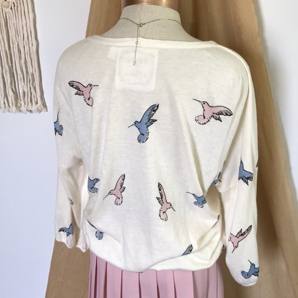 Modcloth Pastel Humming Bird Sweater - Picture 4 of 7